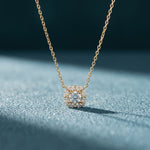 1.60CTW Cushion & Pear Cut Lab Grown Diamond Cluster Pendant Necklace Gold