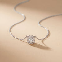 1.60CTW Cushion & Pear Cut Lab Grown Diamond Cluster Pendant Necklace White