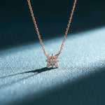 0.45CTW Round Cut Lab Grown Diamond Floral Pendant Necklace Rose Gold