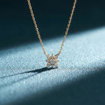 0.45CTW Round Cut Lab Grown Diamond Floral Pendant Necklace Gold