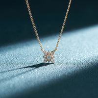 0.45CTW Round Cut Lab Grown Diamond Floral Pendant Necklace Gold