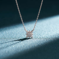 0.45CTW Round Cut Lab Grown Diamond Floral Pendant Necklace White