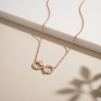 0.70CTW Pear Cut Lab Grown Diamond Infinity Pendant Necklace