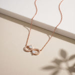0.70CTW Pear Cut Lab Grown Diamond Infinity Pendant Necklace Rose Gold