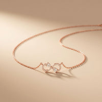0.70CTW Pear Cut Lab Grown Diamond Infinity Pendant Necklace Rose Gold