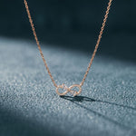0.70CTW Pear Cut Lab Grown Diamond Infinity Pendant Necklace Rose Gold