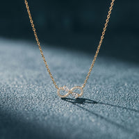0.70CTW Pear Cut Lab Grown Diamond Infinity Pendant Necklace Gold