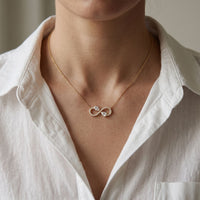 0.70CTW Pear Cut Lab Grown Diamond Infinity Pendant Necklace Gold