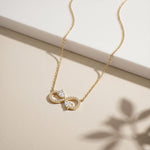 0.70CTW Pear Cut Lab Grown Diamond Infinity Pendant Necklace Gold