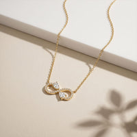 0.70CTW Pear Cut Lab Grown Diamond Infinity Pendant Necklace Gold