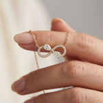 0.70CTW Pear Cut Lab Grown Diamond Infinity Pendant Necklace Gold