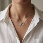 0.70CTW Pear Cut Lab Grown Diamond Infinity Pendant Necklace White