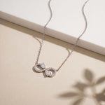 0.70CTW Pear Cut Lab Grown Diamond Infinity Pendant Necklace White