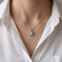 2.55CTW Oval Cut Lab Grown Diamond Floating Halo Pendant Necklace White