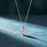 2.55CTW Oval Cut Lab Grown Diamond Floating Halo Pendant Necklace White
