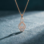 1.10CTW Pear Cut Lab Grown Diamond Infinity Drop Pendant Necklace Rose Gold