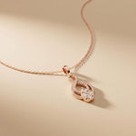 1.10CTW Pear Cut Lab Grown Diamond Infinity Drop Pendant Necklace Rose Gold
