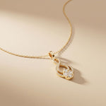 1.10CTW Pear Cut Lab Grown Diamond Infinity Drop Pendant Necklace Gold