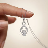 1.10CTW Pear Cut Lab Grown Diamond Infinity Drop Pendant Necklace White