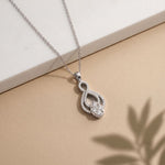 1.10CTW Pear Cut Lab Grown Diamond Infinity Drop Pendant Necklace White