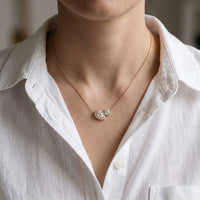 2.40CTW Round & Pear Cut Lab Grown Diamond Toi et Moi Halo Pendant Necklace Rose Gold