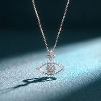 2.30CTW Round Cut Evil Eye Floral Lab Grown Diamond Pendant Necklace White