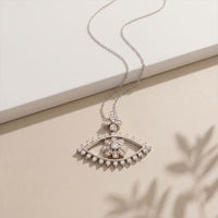 2.30CTW Round Cut Evil Eye Floral Lab Grown Diamond Pendant Necklace White