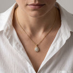 1.95CTW Pear Cut Lab Grown Diamond Halo Pendant Necklace Gold