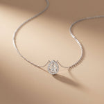 1.95CTW Pear Cut Lab Grown Diamond Halo Pendant Necklace White