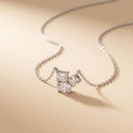 1.50CTW Mixed Cut Lab Grown Diamond Three Stone Cluster Pendant Necklace White
