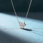 1.50CTW Mixed Cut Lab Grown Diamond Three Stone Cluster Pendant Necklace White