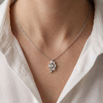 3.85CTW Emerald Cut Lab Grown Diamond Geometric Cluster Pendant Necklace White