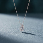 3.85CTW Emerald Cut Lab Grown Diamond Geometric Cluster Pendant Necklace White