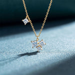 2.55CTW Princess Cut Lab Grown Diamond Three Stone Cluster Pendant Necklace Gold