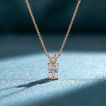 2.15CTW Radiant Cut Lab Grown Diamond Solitaire Pendant Necklace Rose Gold