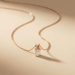 2.15CTW Radiant Cut Lab Grown Diamond Solitaire Pendant Necklace Rose Gold