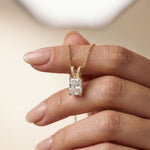 2.15CTW Radiant Cut Lab Grown Diamond Solitaire Pendant Necklace Gold