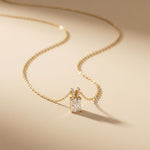 2.15CTW Radiant Cut Lab Grown Diamond Solitaire Pendant Necklace Gold