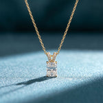2.15CTW Radiant Cut Lab Grown Diamond Solitaire Pendant Necklace Gold