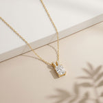 2.15CTW Radiant Cut Lab Grown Diamond Solitaire Pendant Necklace Gold