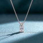 2.15CTW Radiant Cut Lab Grown Diamond Solitaire Pendant Necklace White