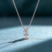 2.15CTW Radiant Cut Lab Grown Diamond Solitaire Pendant Necklace White