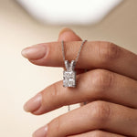 2.15CTW Radiant Cut Lab Grown Diamond Solitaire Pendant Necklace White