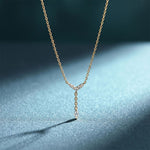 0.30CTW Round & Marquise Cut Lab Grown Diamond Drop Pendant Necklace Gold