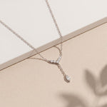 0.30CTW Round & Marquise Cut Lab Grown Diamond Drop Pendant Necklace White