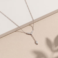 0.30CTW Round & Marquise Cut Lab Grown Diamond Drop Pendant Necklace White