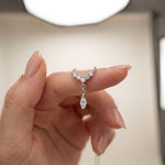 0.30CTW Round & Marquise Cut Lab Grown Diamond Drop Pendant Necklace White