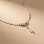 0.30CTW Round & Marquise Cut Lab Grown Diamond Drop Pendant Necklace White