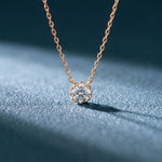 1CTW Round Cut Lab Grown Diamond Solitaire Pendant Necklace Rose Gold