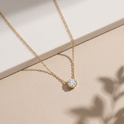 1CTW Round Cut Lab Grown Diamond Solitaire Pendant Necklace